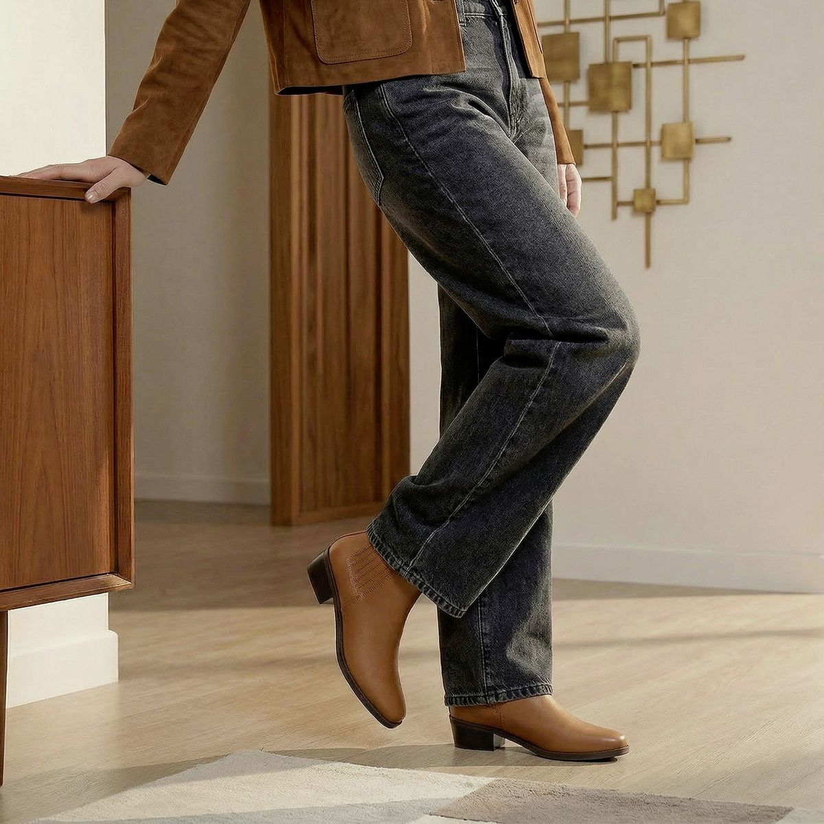 CLARKS - Botín Mujer Cuero Café Clarks