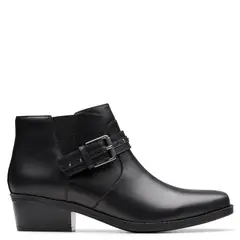 CLARKS - Botín Mujer Cuero Negro