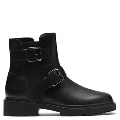 CLARKS - Botín Mujer Cuero Negro