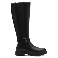 CLARKS - Bota Mujer Cuero Negro