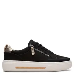 CLARKS - Zapatilla Urbana Mujer Cuero Negro