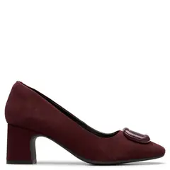 CLARKS - Zapato Formal Mujer Cuero Burdeo