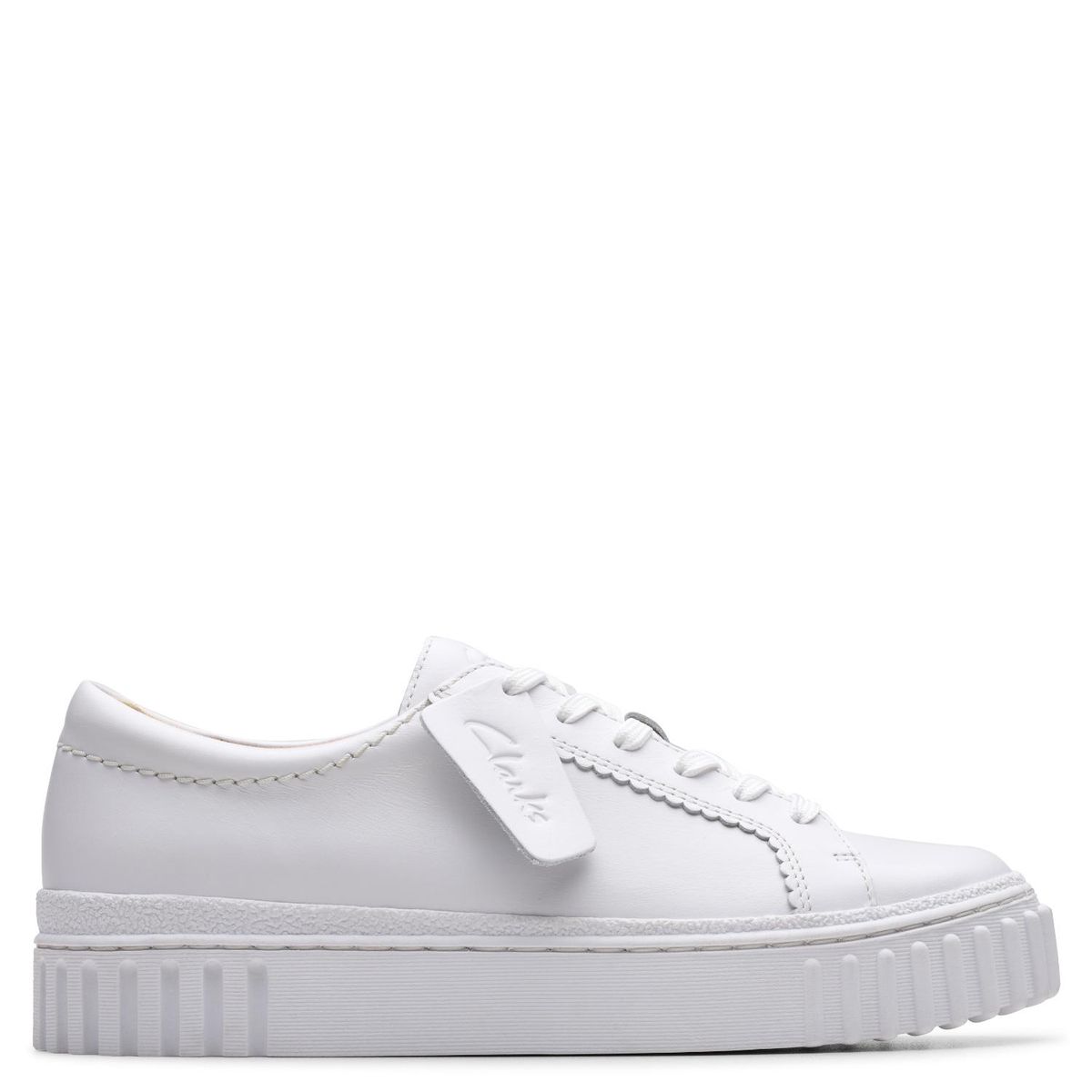 CLARKS - Zapatilla Urbana Mujer Cuero Blanco Clarks