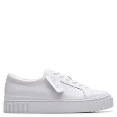 CLARKS - Zapatilla Urbana Mujer Cuero Blanco