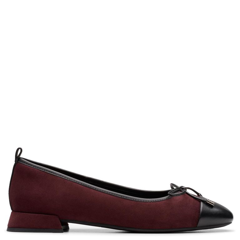 Zapato Formal Mujer Cuero Burdeo