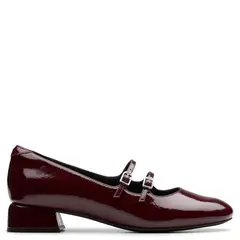 CLARKS - Zapato Formal Mujer Cuero Burdeo