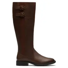 CLARKS - Bota Mujer Cuero Café