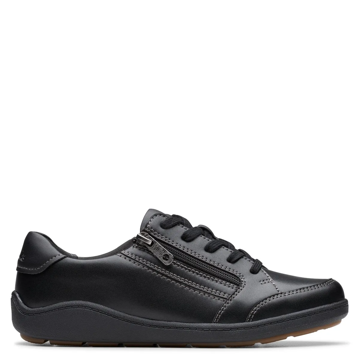 CLARKS - Zapatilla Urbana Mujer Cuero Negro Clarks