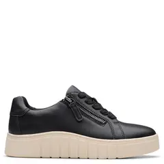 CLARKS - Zapatilla Urbana Mujer Cuero Negro