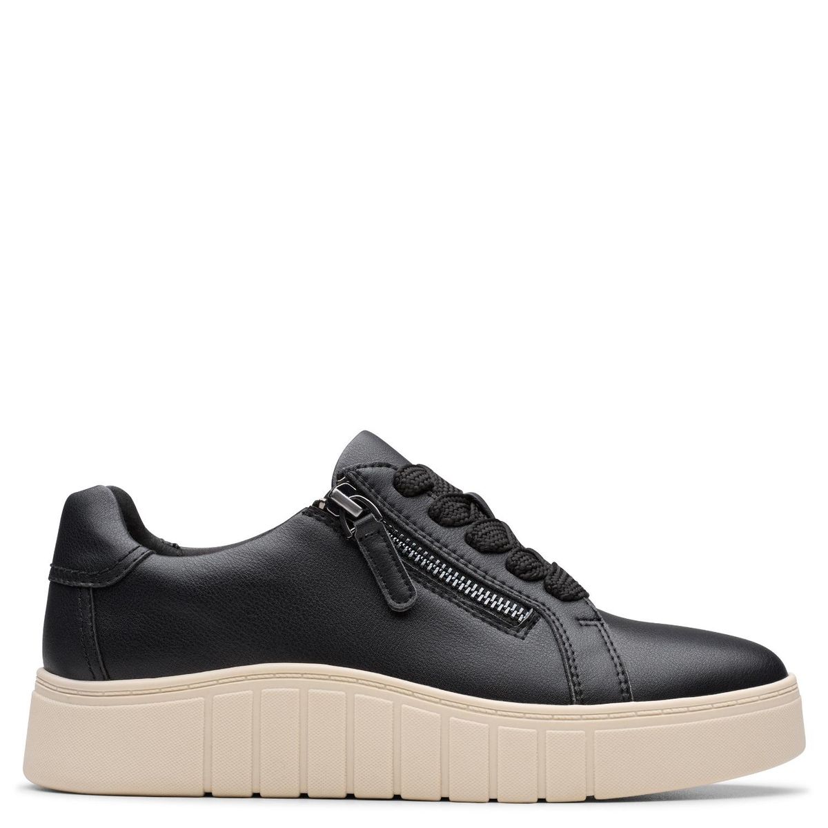 CLARKS - Zapatilla Urbana Mujer Cuero Negro Clarks