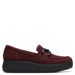 CLARKS - Zapato Casual Mujer Cuero Burdeo