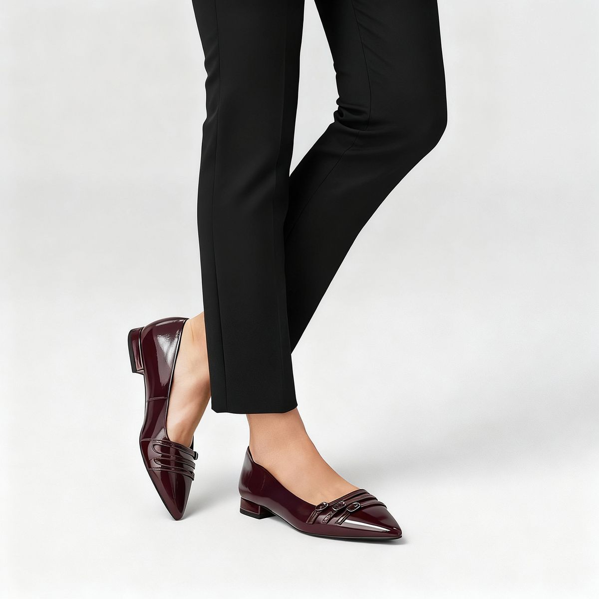 CLARKS - Zapato Formal Mujer Cuero Burdeo Clarks