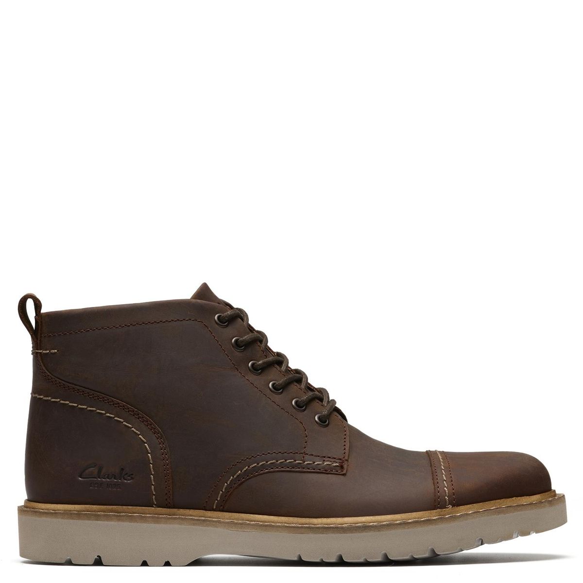 CLARKS - Botín Hombre Cuero Café Clarks