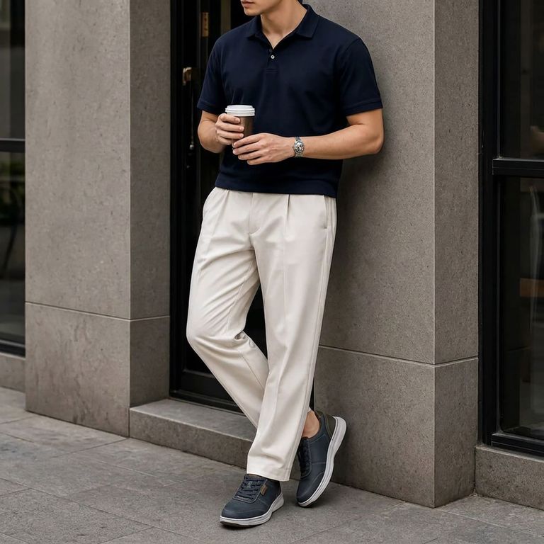 Zapatos Casuales Hombre Cuero Azul