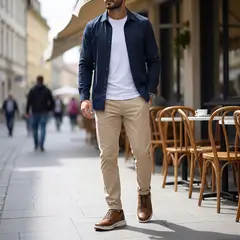CLARKS - Zapatos Casuales Hombre Cuero Beige Khaki