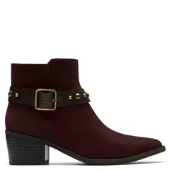 CLARKS - Botín Mujer Cuero Burdeo