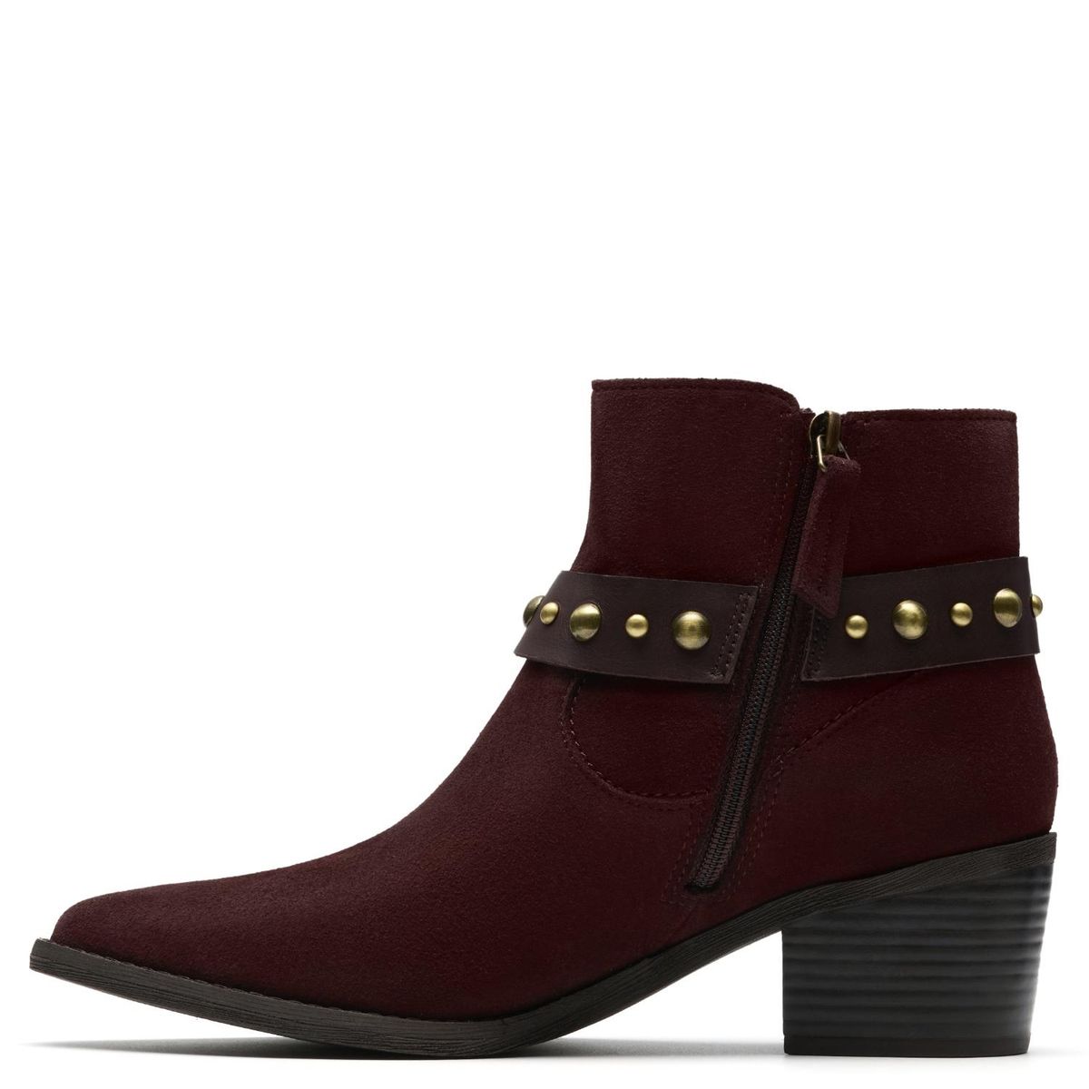 CLARKS - Botín Mujer Cuero Burdeo Clarks