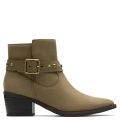 CLARKS - Botín Mujer Cuero Verde