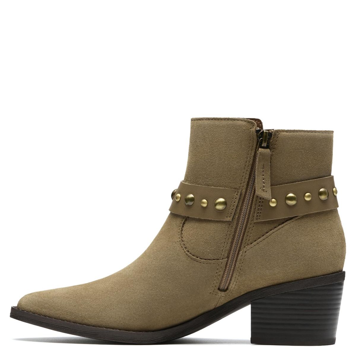 CLARKS - Botín Mujer Cuero Verde Clarks