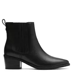 CLARKS - Botín Mujer Cuero Negro