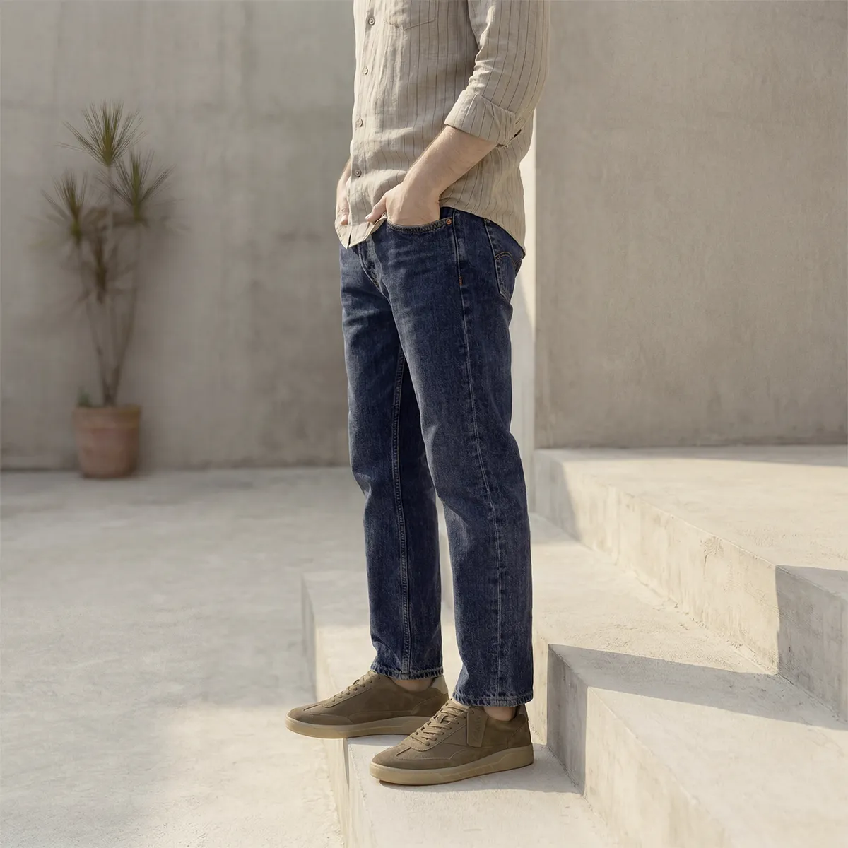 CLARKS - Zapatilla Urbana Hombre Cuero Café Clarks