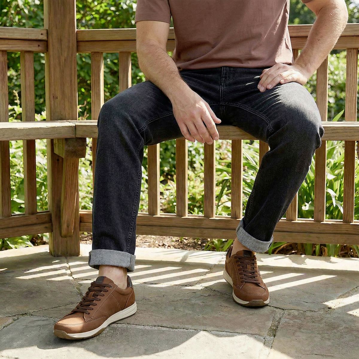 CLARKS - Zapatilla Urbana Hombre Cuero Café Clarks