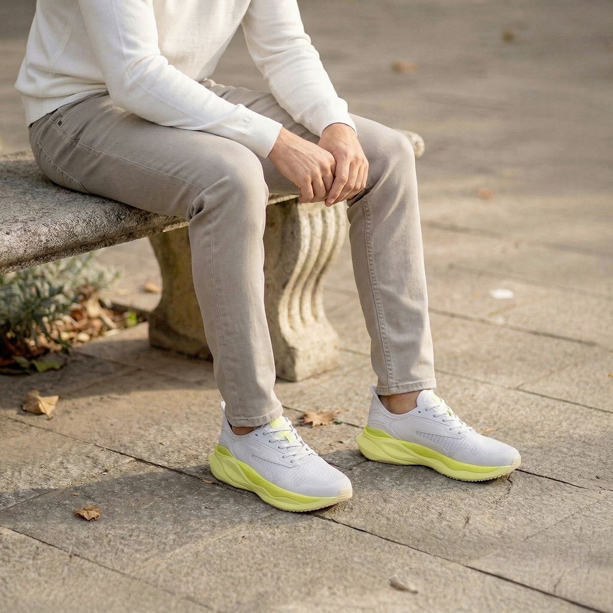 CLARKS - Zapatilla Urbana Hombre Cuero Gris Clarks