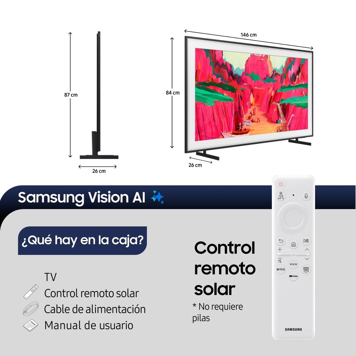 SAMSUNG - 65" The Frame Pro LS03F NEO QLED Mini Led 4K Art Mode Vision AI con Marco (2025)