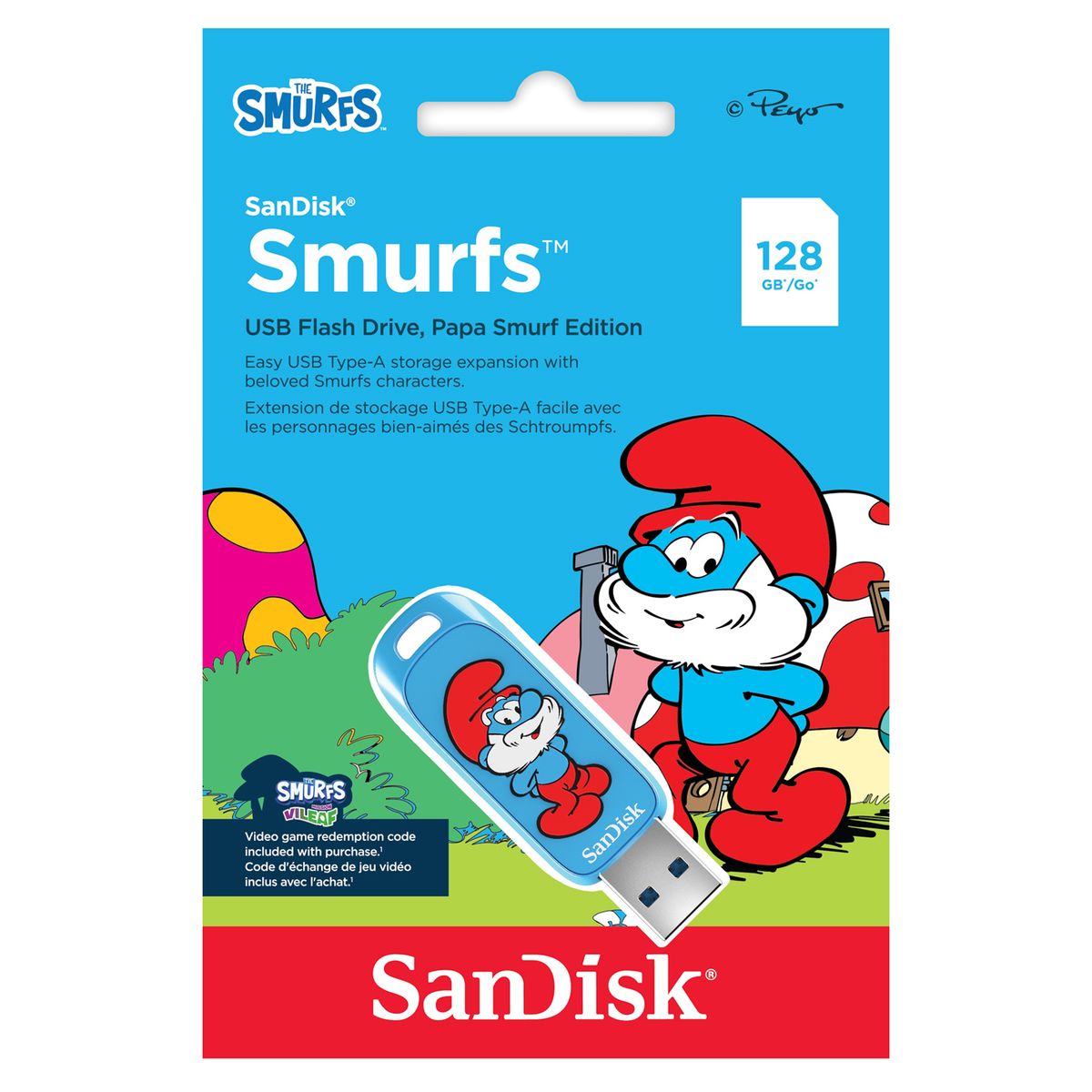 SANDISK - Pendrive Sandisk Flash USB Smurfs 128GB