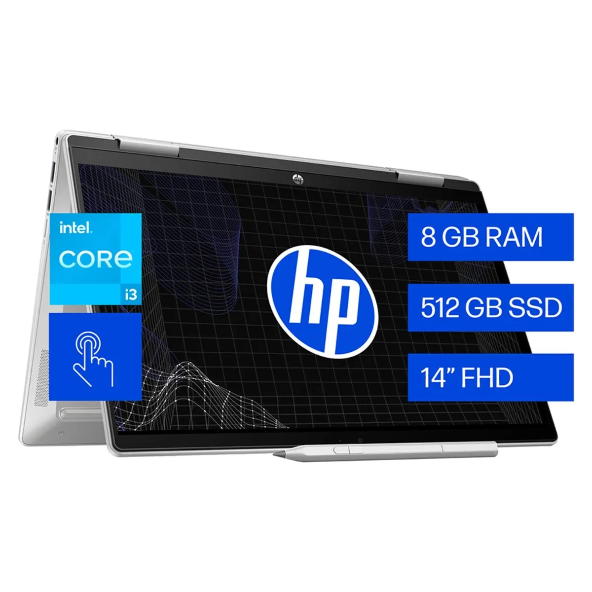 HP - Notebook HP Pavilion 14" x360 14-ek1013la I3 8GB 512GB