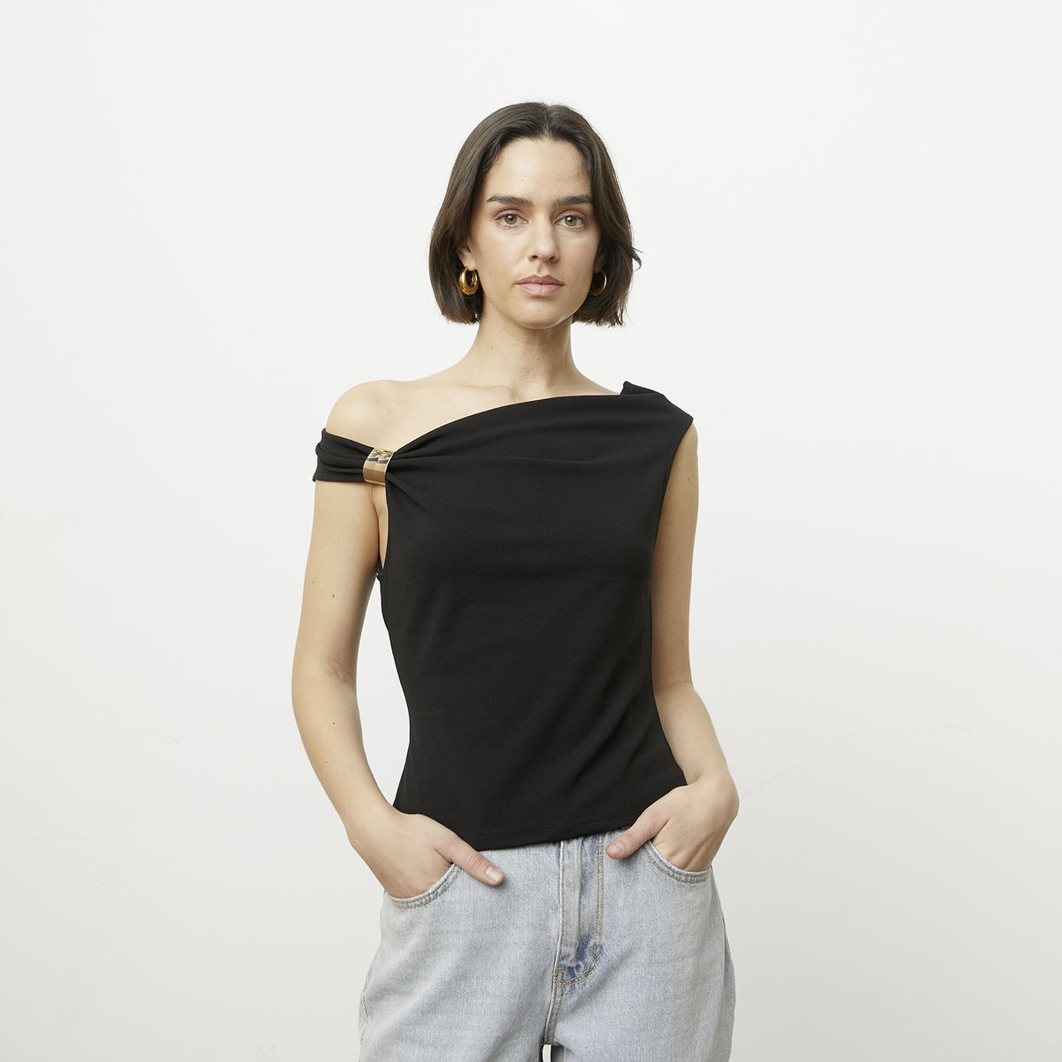 VERO MODA - Blusa Cuello Drapeado Mujer Vero Moda