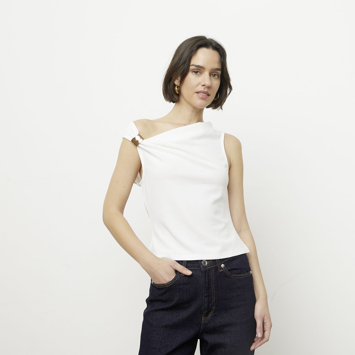 VERO MODA - Blusa Cuello Drapeado Mujer Vero Moda