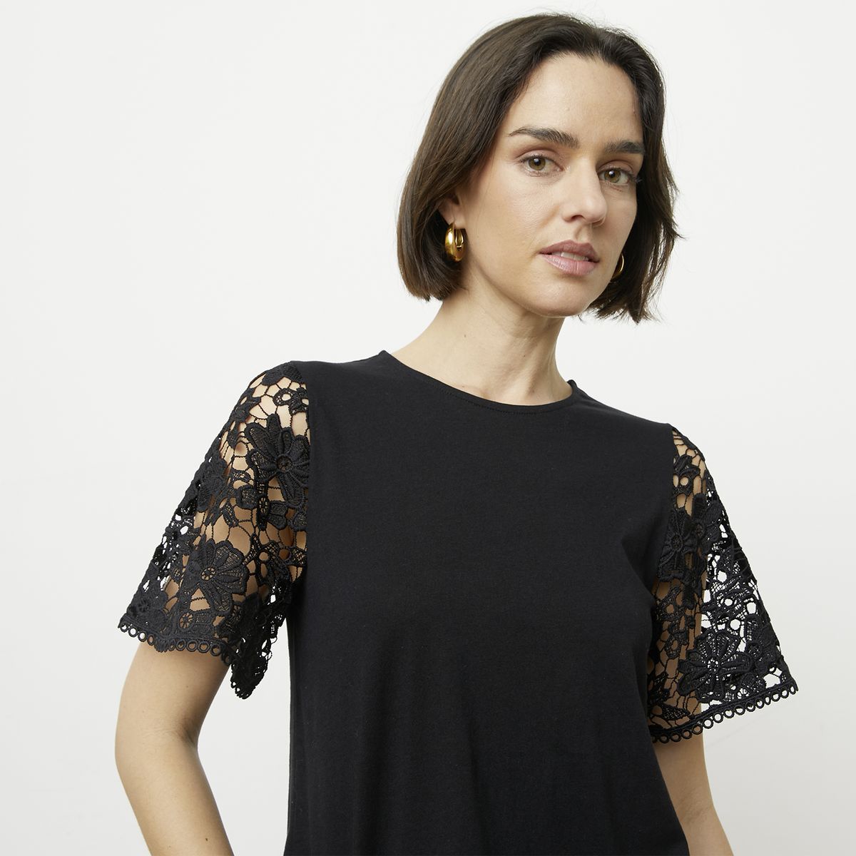 VERO MODA - Polera Mangas Bordadas 100% Algodón Mujer Vero Moda