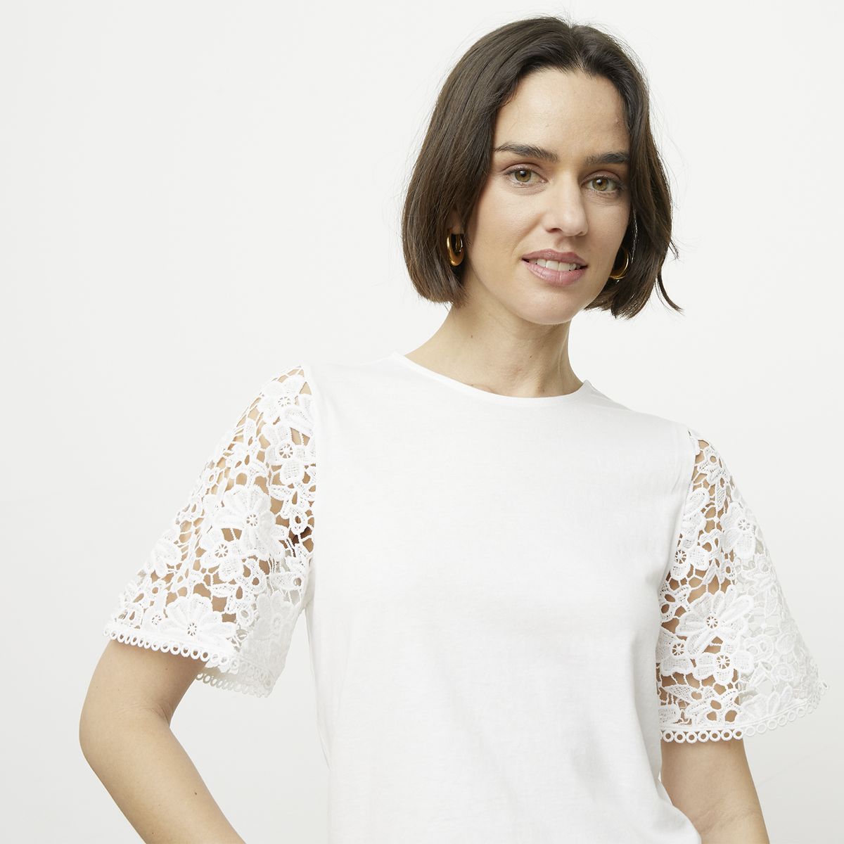 VERO MODA - Polera Mangas Bordadas 100% Algodón Mujer Vero Moda