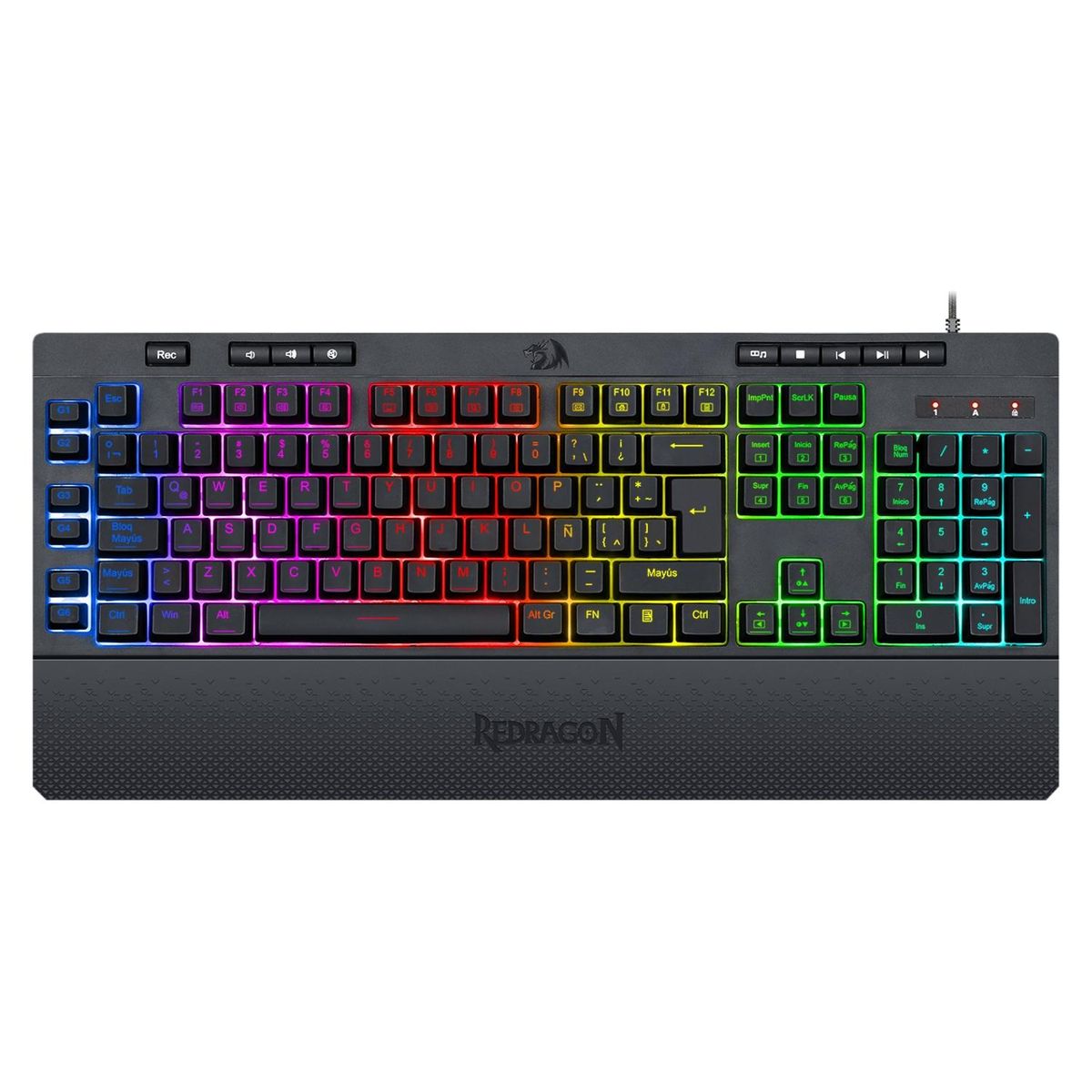 REDRAGON - Teclado Gamer Shiva Black Membrane Keyboar