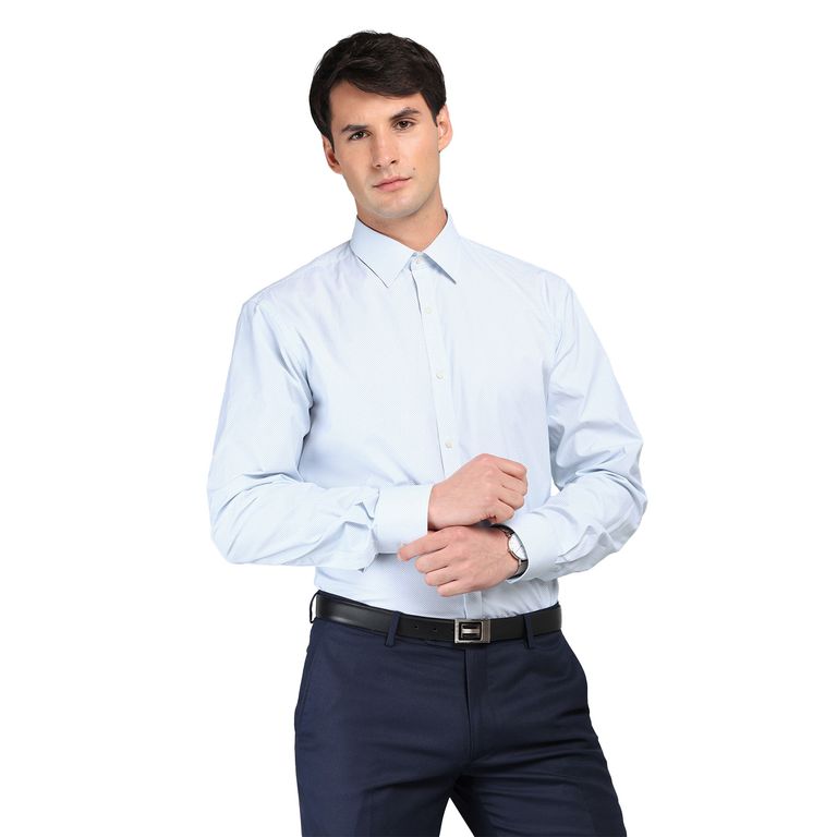 Camisa De Vestir Manga Larga Algodón Hombre