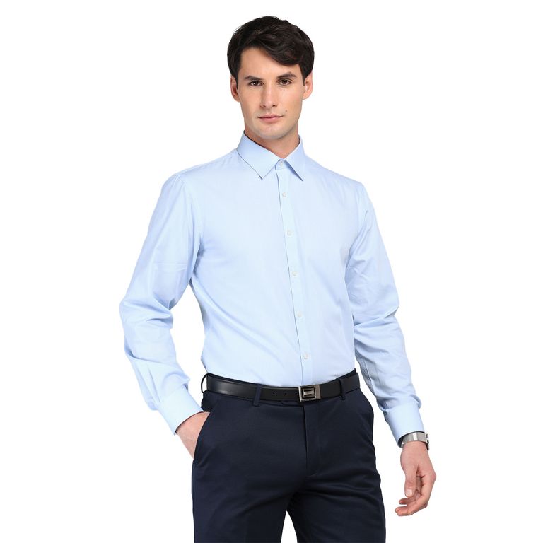 Camisa De Vestir Manga Larga Algodón Hombre