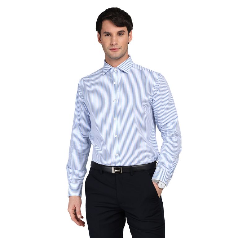 Camisa De Vestir Manga Larga Algodón Hombre