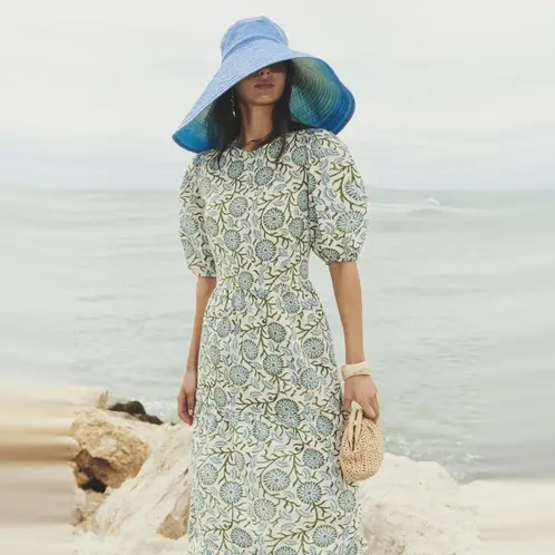 BAYMO - Vestido Largo 100% Algodón Mujer