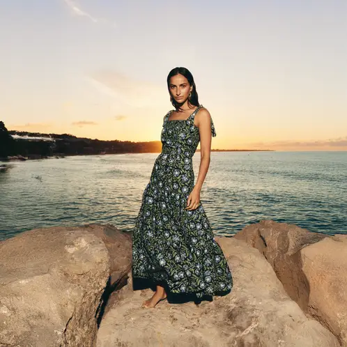 BAYMO - Vestido Fiesta Nido Estampado Mujer