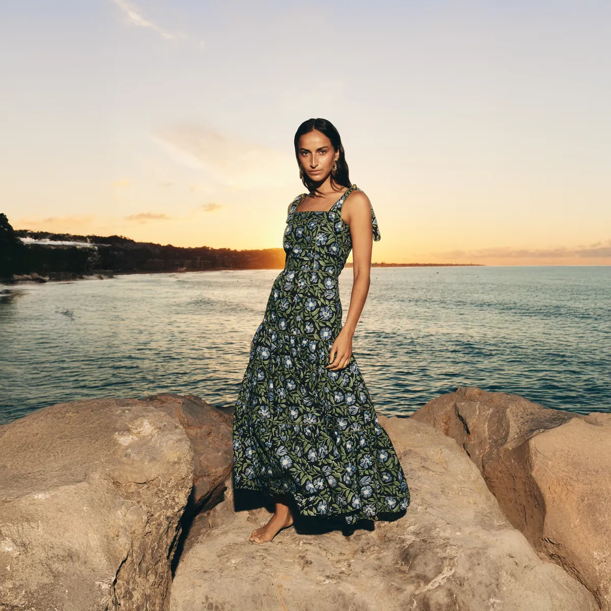 BAYMO - Vestido Fiesta Nido Estampado Mujer Baymo