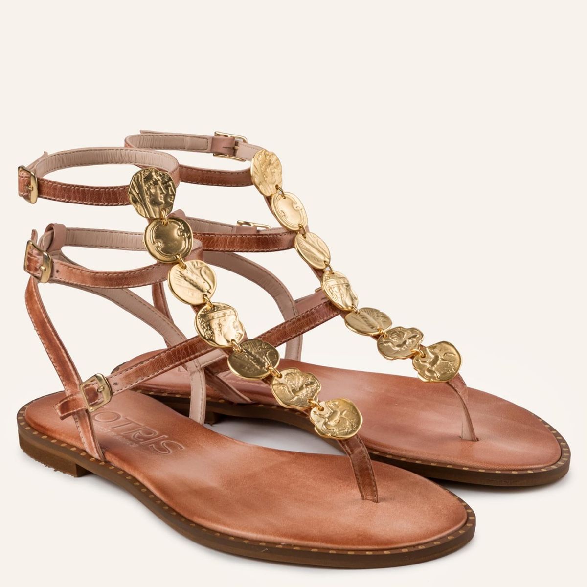 MAKIS KOTRIS - Sandalia Mujer Cuero Café Makis Kotris