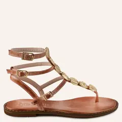MAKIS KOTRIS - Sandalia Mujer Cuero Café