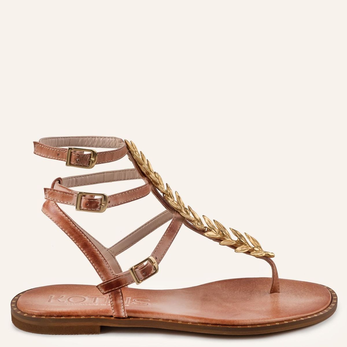 MAKIS KOTRIS - Sandalia Mujer Cuero Café Makis Kotris