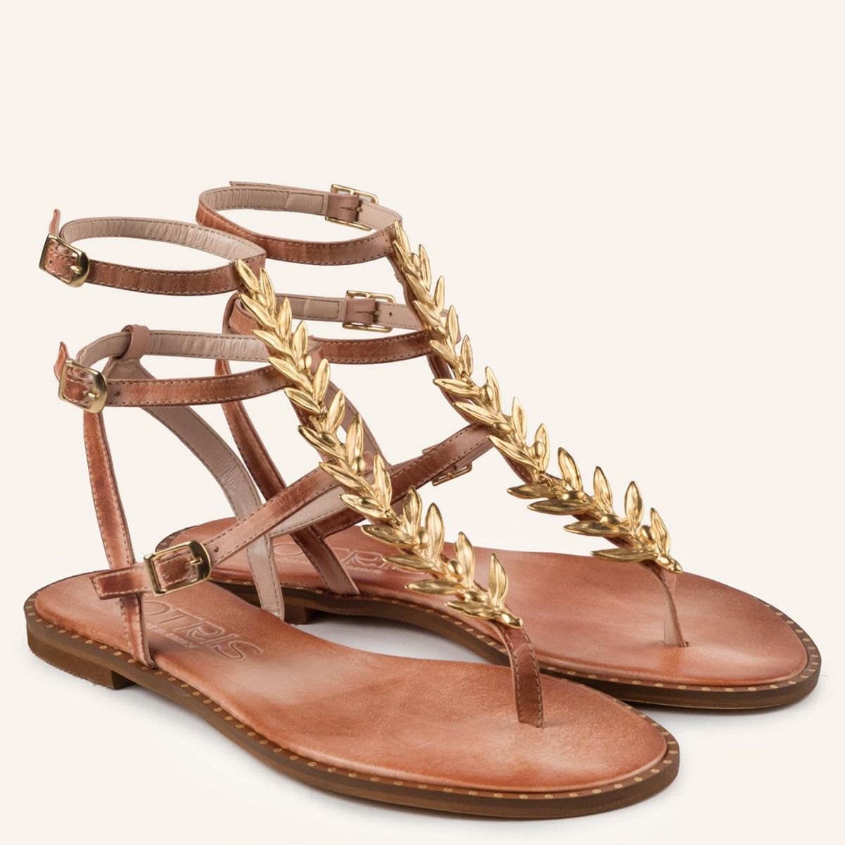 MAKIS KOTRIS - Sandalia Mujer Cuero Café Makis Kotris