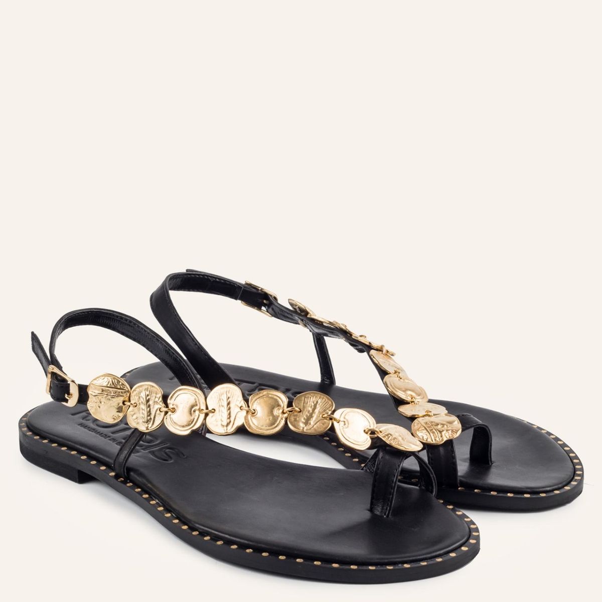 MAKIS KOTRIS - Sandalia Mujer Cuero Negro Makis Kotris