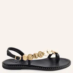 MAKIS KOTRIS - Sandalia Mujer Cuero Negro