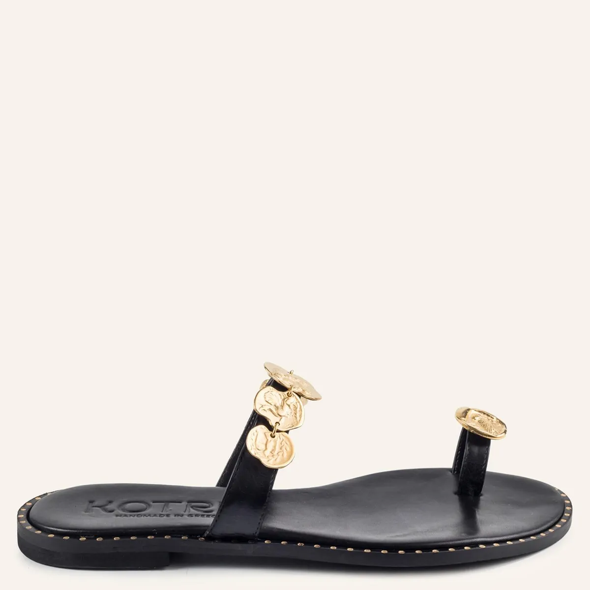 MAKIS KOTRIS - Sandalia Mujer Cuero Negro Makis Kotris