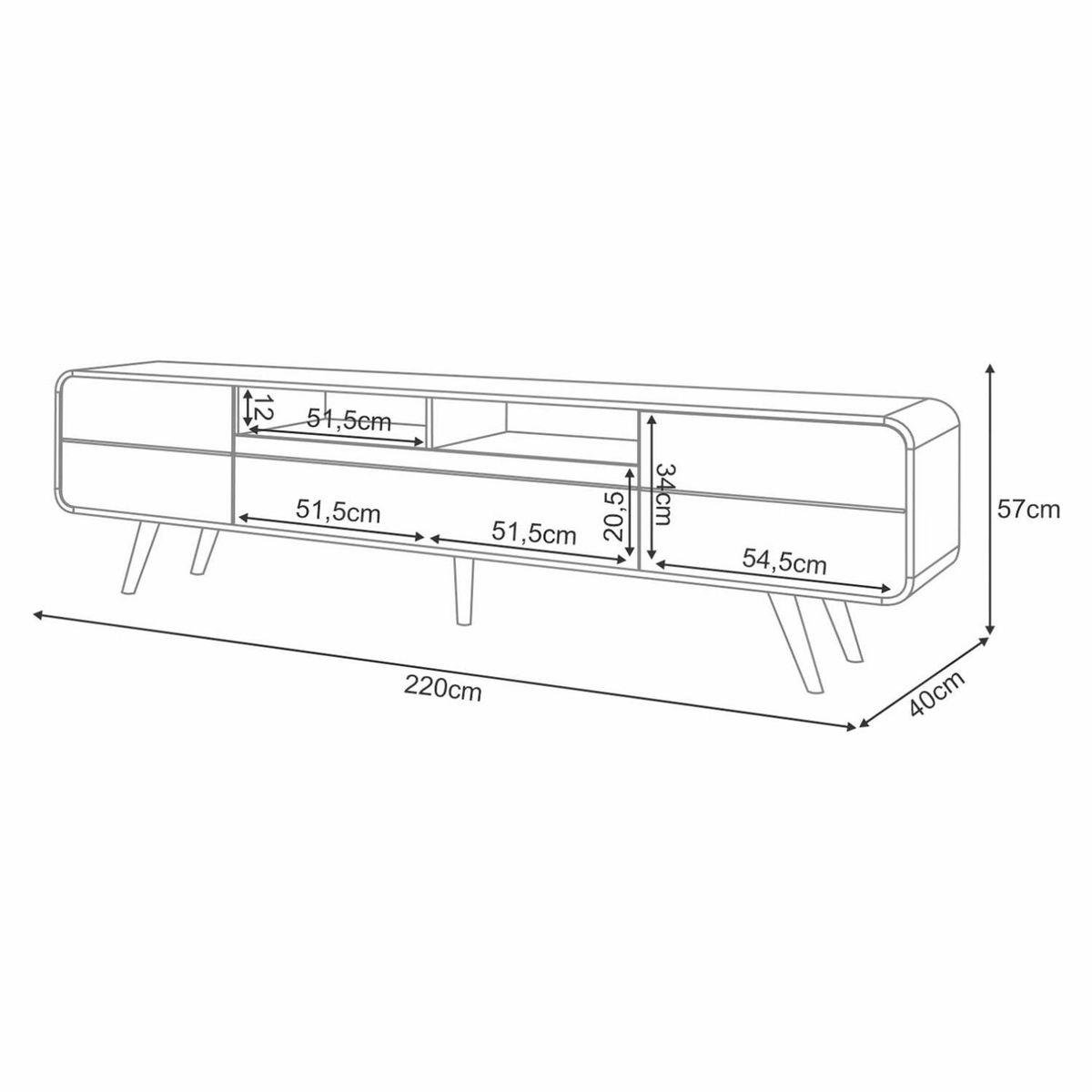 MICA - Rack Marsella Tv 85" 2.2 Mt Basement Home