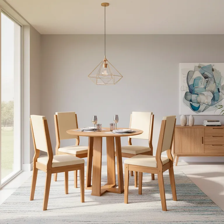 MICA Juego De Comedor 4 Sillas Ravello 1.0 Beige
